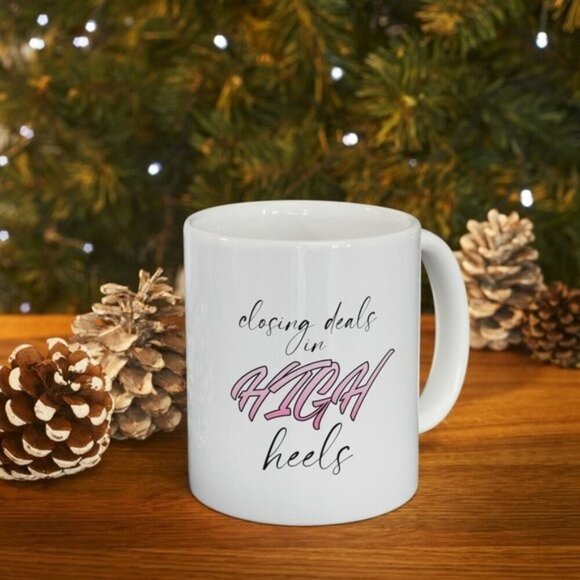 2Sided Boss Lady Mug! Closing Deals in High Heels! Boss Babe - Working Girl Vibe - Picture 3 of 7
